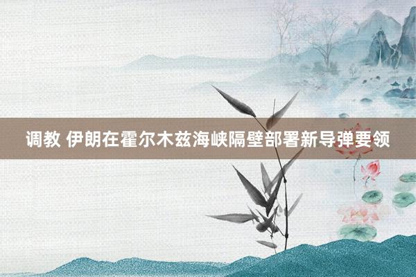 调教 伊朗在霍尔木兹海峡隔壁部署新导弹要领