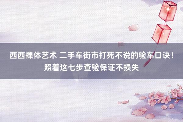 西西裸体艺术 二手车街市打死不说的验车口诀！照着这七步查验保证不损失