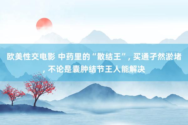 欧美性交电影 中药里的“散结王”, 买通孑然淤堵, 不论是囊肿结节王人能解决
