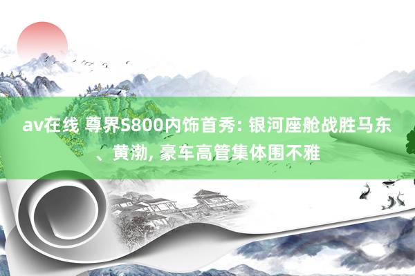 av在线 尊界S800内饰首秀: 银河座舱战胜马东、黄渤, 豪车高管集体围不雅